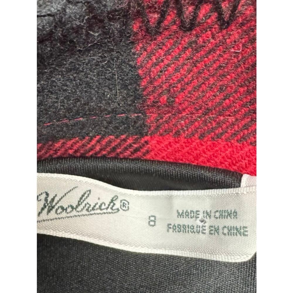 Woolrich Richville Buffalo Plaid Wrap Skirt Red Black Wool Size 8 - Picture 7 of 8